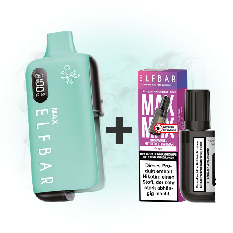 Elfbar Max Device Green + Grape Pod