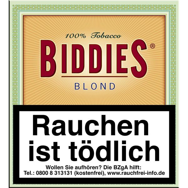 Biddies Blond Zigarillos Schachtel