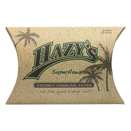 Pfeifenfilter HAZY'S Coconut Charcoal 6mm 50er Packung