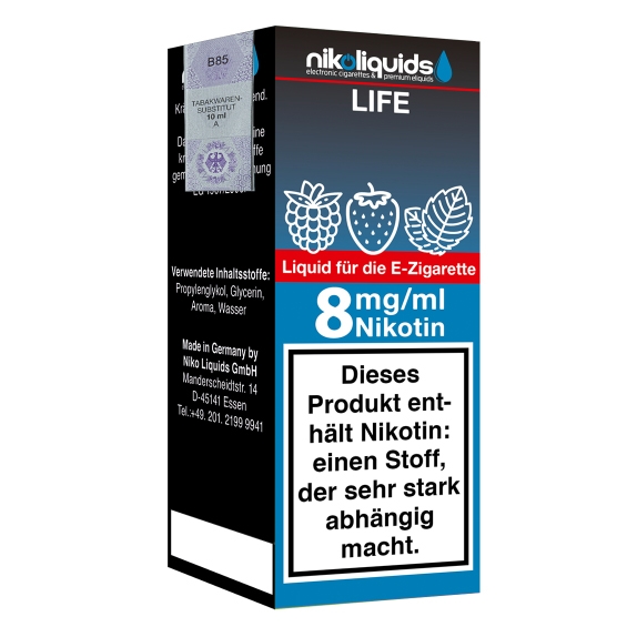 Nikoliquids Life 8mg Liquid Flasche
