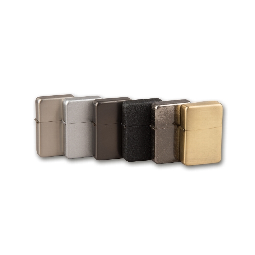 Benzinfeuerzeug Angel metallfarben sortiert