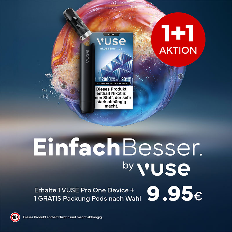 Vuse Pro One 1+1 Aktion: Device & Pods gratis Vuse Pro One 1+1 Aktion: Device & Pods gratis