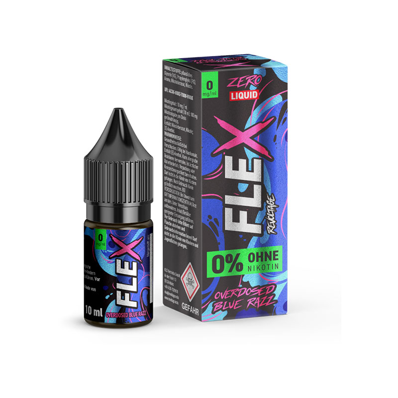 Revoltage Flex Overdosed Blue Razz 0mg Liquid Flasche