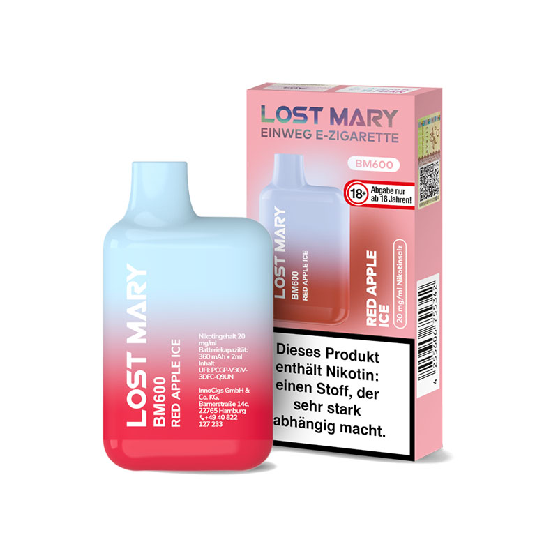 Lost Mary BM600 CP Red Apple Ice 20mg Einweg E-Zigarette