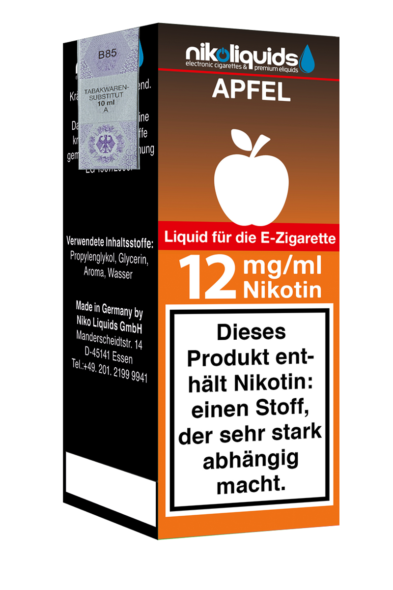 E-Liquid Nikoliquids Apfel 12 mg 70 Pg 30 Vg