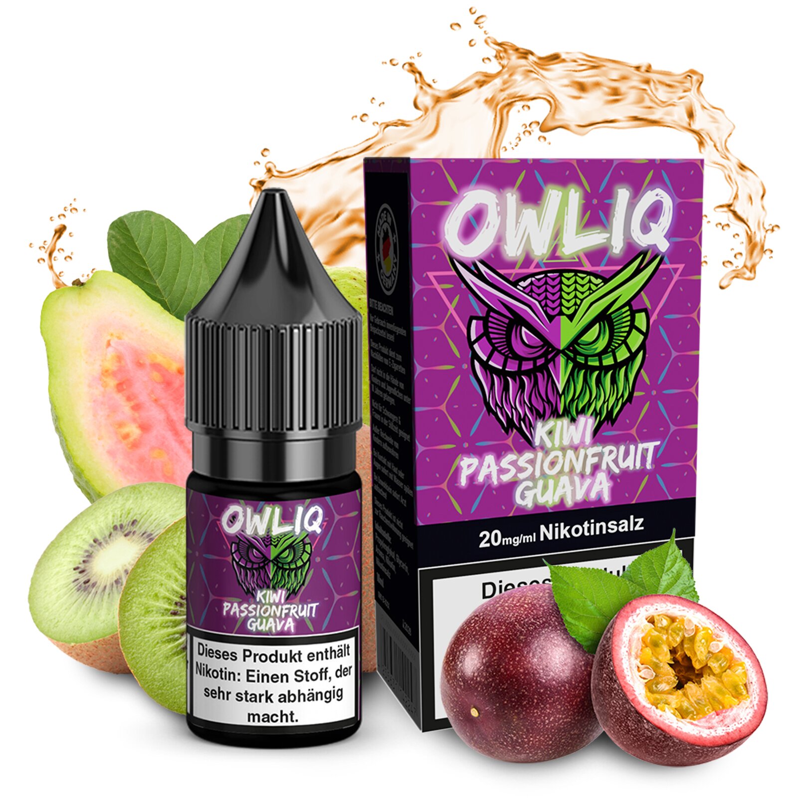 Owliq Kiwi Passionfruit Guava 20mg Nikotinsalz Liquid