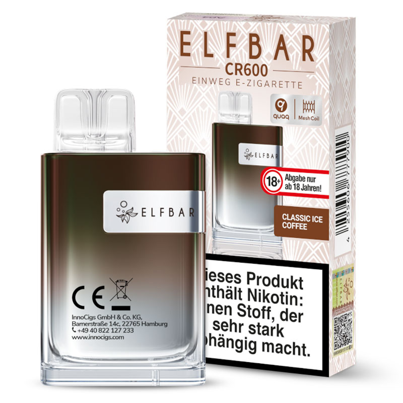 Elfbar CR600 Classic Ice Coffee 20mg Einweg E-Zigarette
