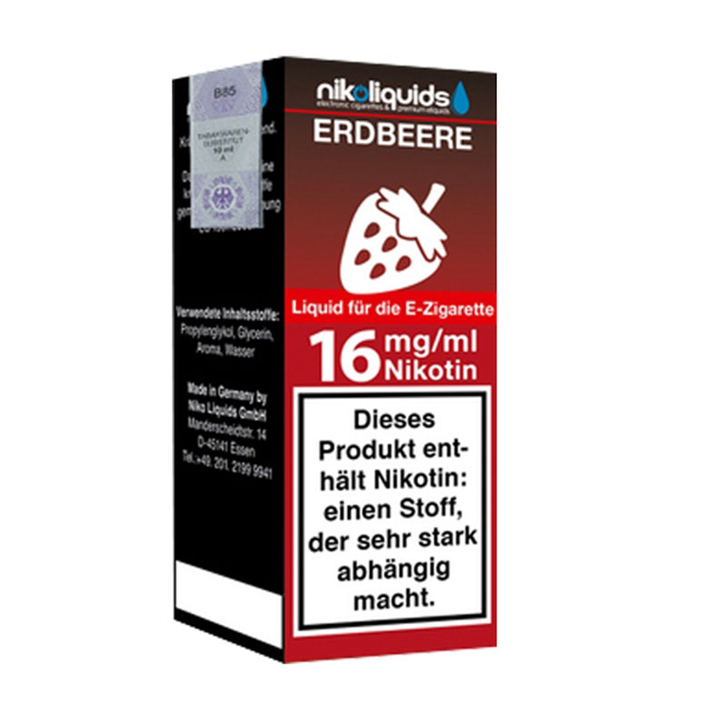 Nikoliquids Erdbeere 16mg Liquid Flasche
