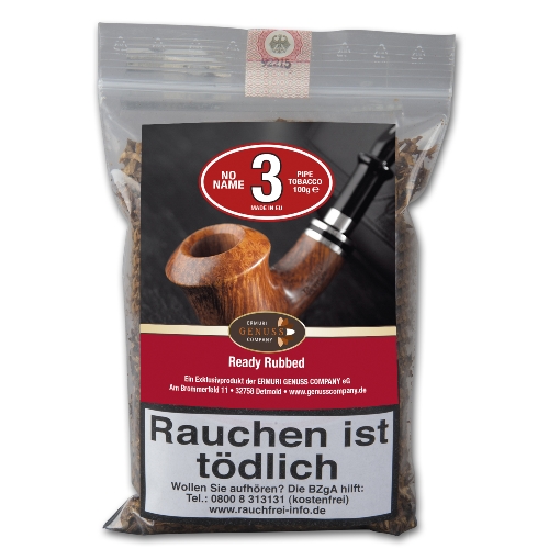 No Name No 3 Ready Rubbed Pfeifentabak Packung