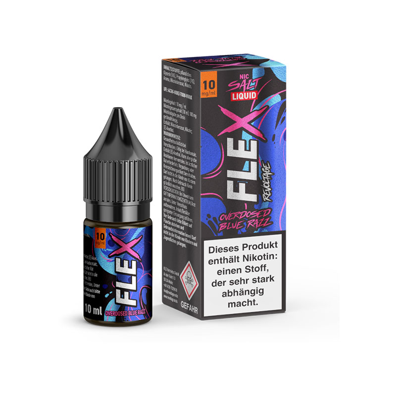 Revoltage Flex Overdosed Blue Razz 10mg Liquid Flasche