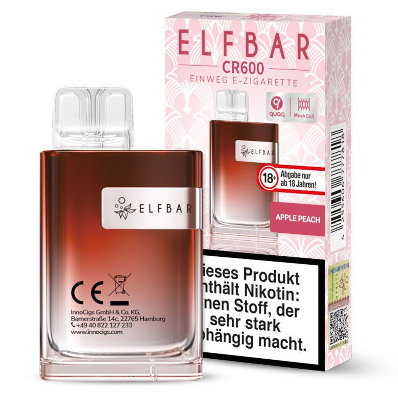 Elfbar CR600 Apple Peach 20mg Einweg E-Zigarette