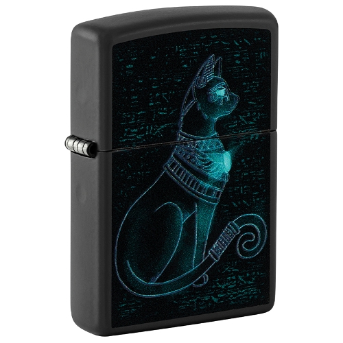 Zippo schwarz matt Spiritual Cat