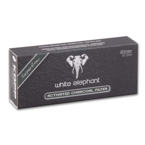 Pfeifenfilter Aktivkohle White Elephant 6mm Packung