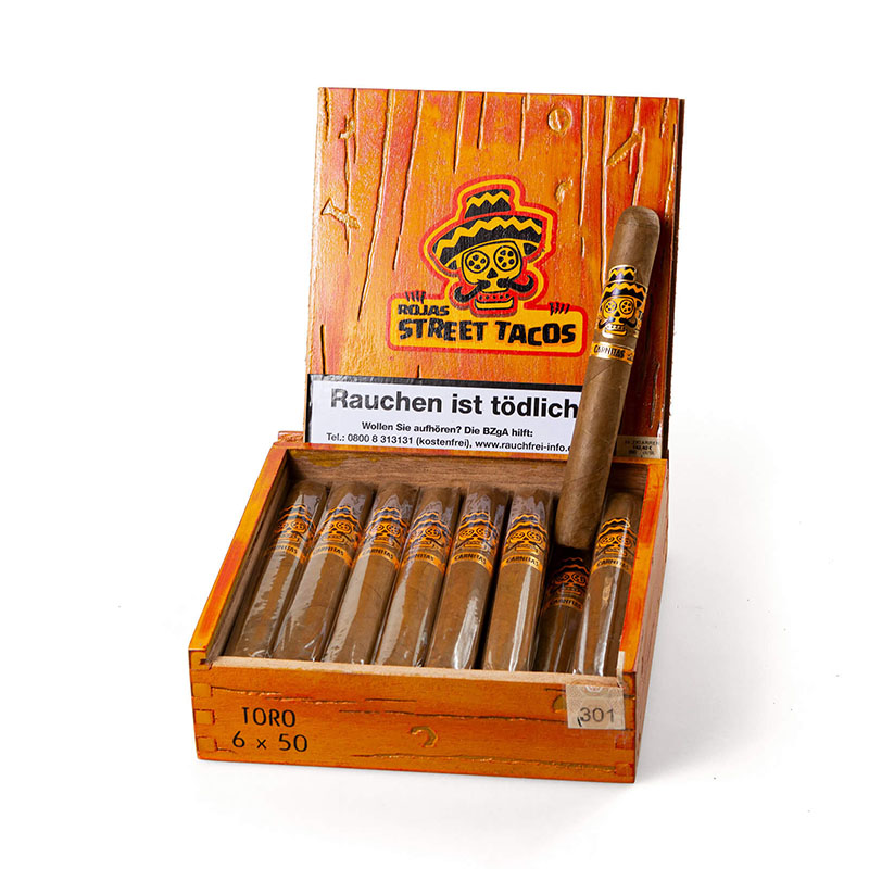 Rojas Street Tacos Carnitas Zigarren Kiste offen