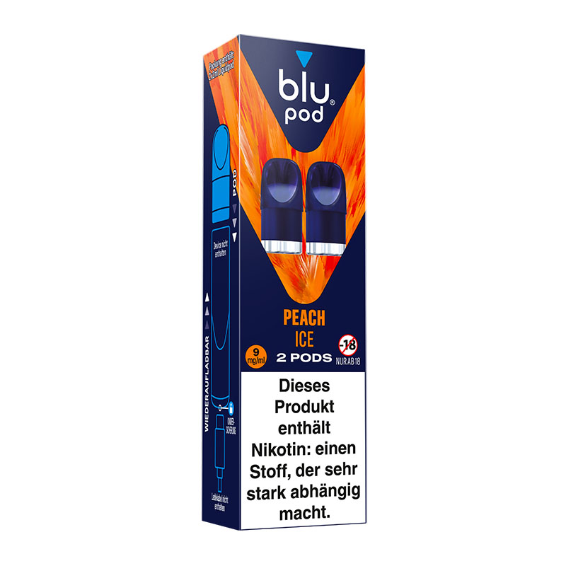 Blu Pod Peach Ice 9mg Prefilled Pods Packung