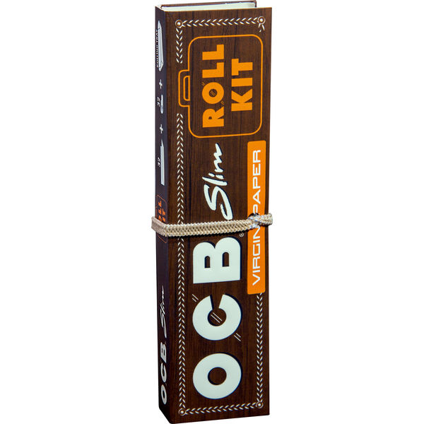 OCB Unbleached Slim Virgin Paper Roll Kit