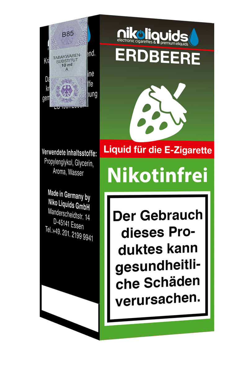 E-Liquid Nikoliquids Erdbeere 0 mg 70 Pg/30 Vg