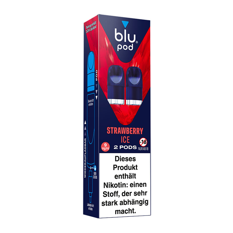 Blu Pod Strawberry Ice 9mg Prefilled Pods Packung