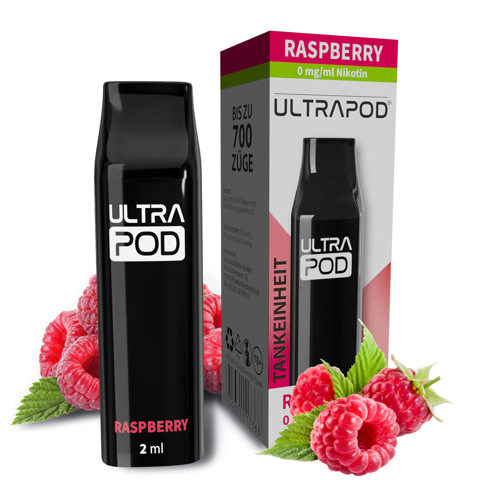 Ultrabio Ultrapod Raspberry 0mg Liquidpod
