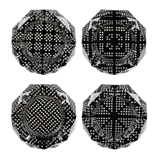 Atomic Glas Aschenbecher Black Diamant Muster