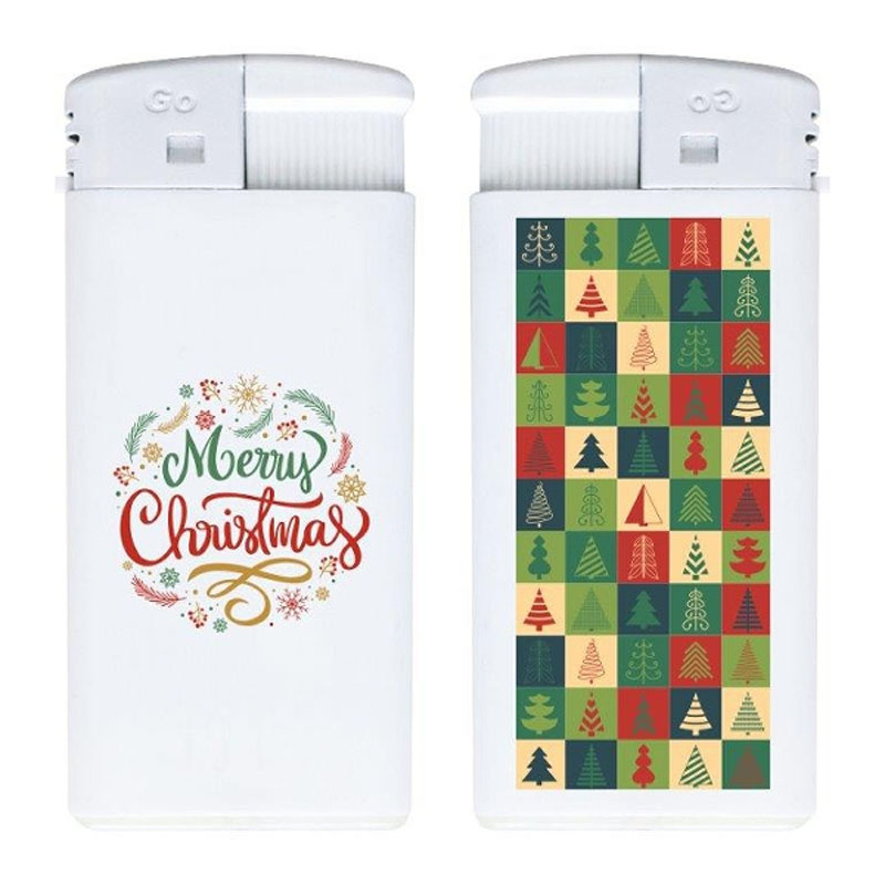 Piezo GO XL Weihnachten Weiß Matt Feuerzeug