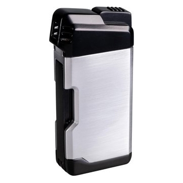 Passatore Henry Pfeifenfeuerzeug mit Pfeifenbesteck Schwarz Satin