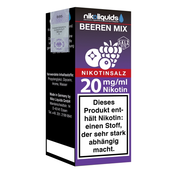 Nikoliquids Nikotinsalz Beeren Mix 20mg Liquid Flasche