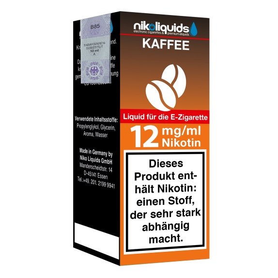 Nikoliquids Kaffee 12mg Liquid Flasche