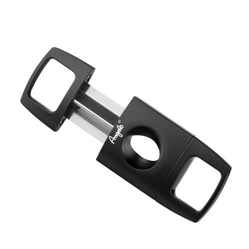 Angelo V-Cut Carbon Optik Anthrazit Kunststoff Zigarrenabschneider offen