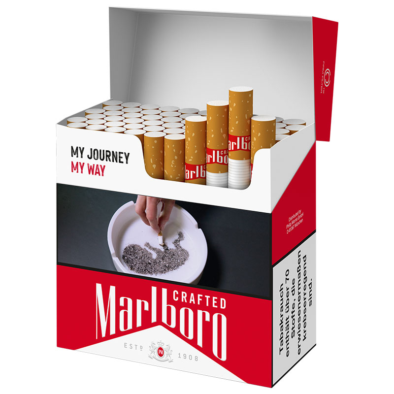 Marlboro Crafted Red 7XL Zigaretten Schachtel offen