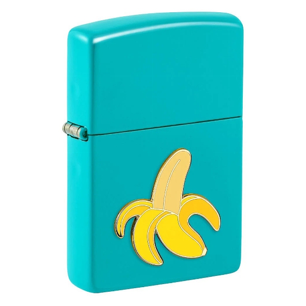 Zippo Flat Turquoise Banana Logo