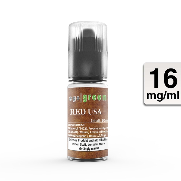 E-Liquid Ego Green Red USA Tobacco 16 mg