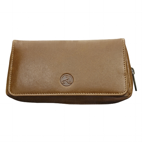 Rattrays 1er Pfeifentasche Leder Combo Whisky Braun Gold