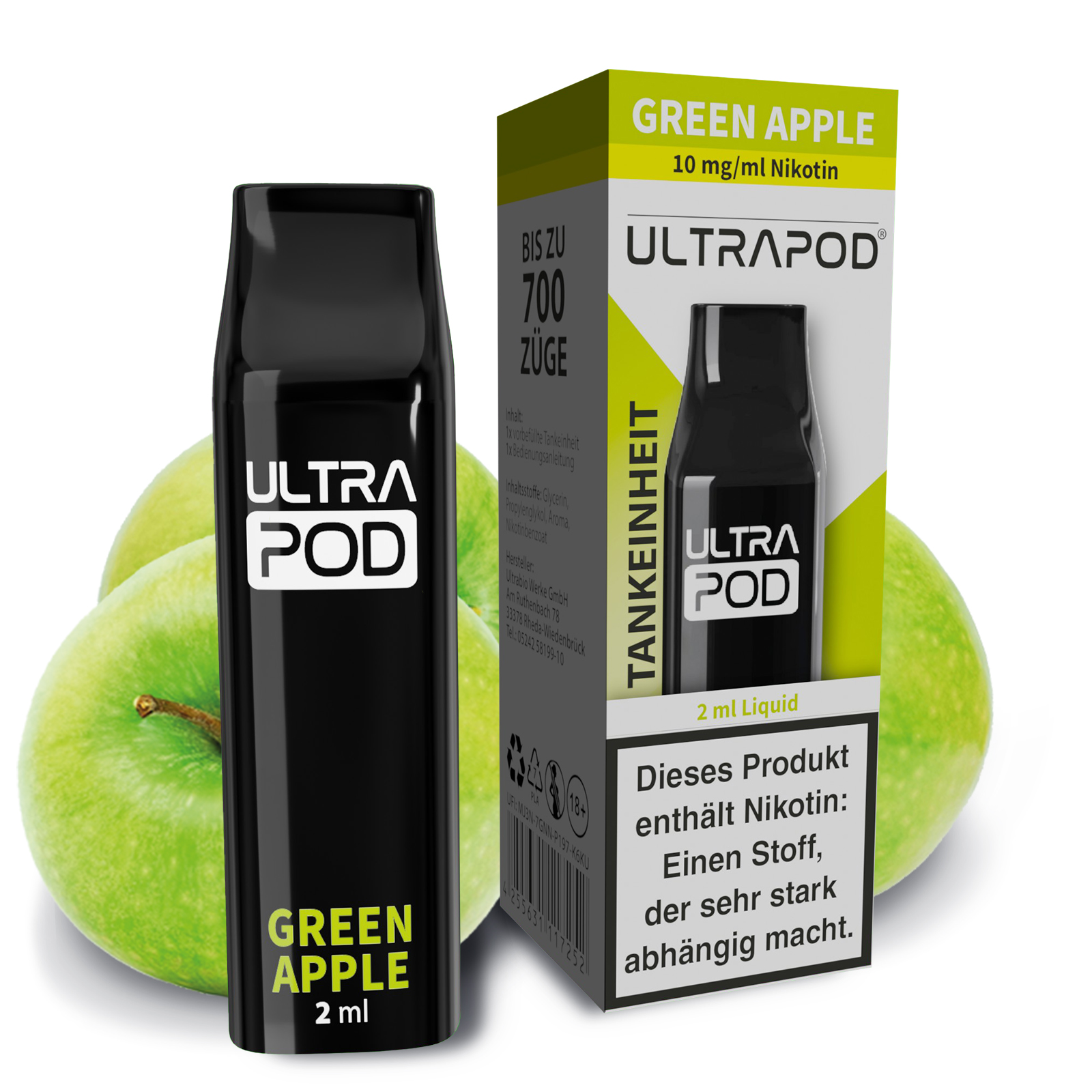 Ultrabio Ultrapod Green Apple 10mg Liquidpod