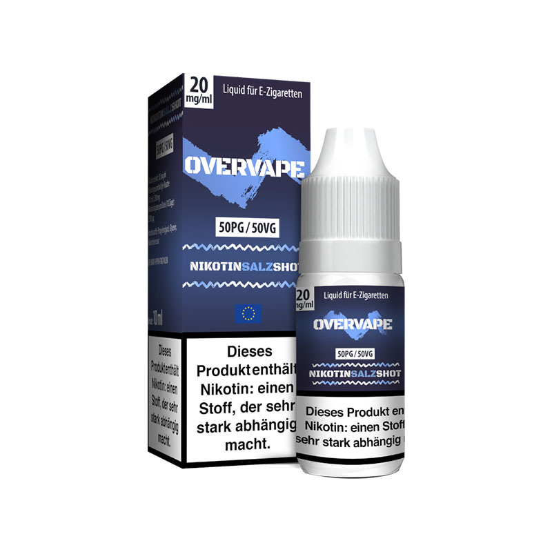 Overvape Nikotinsalzshot 50 PG 50 VG Flasche