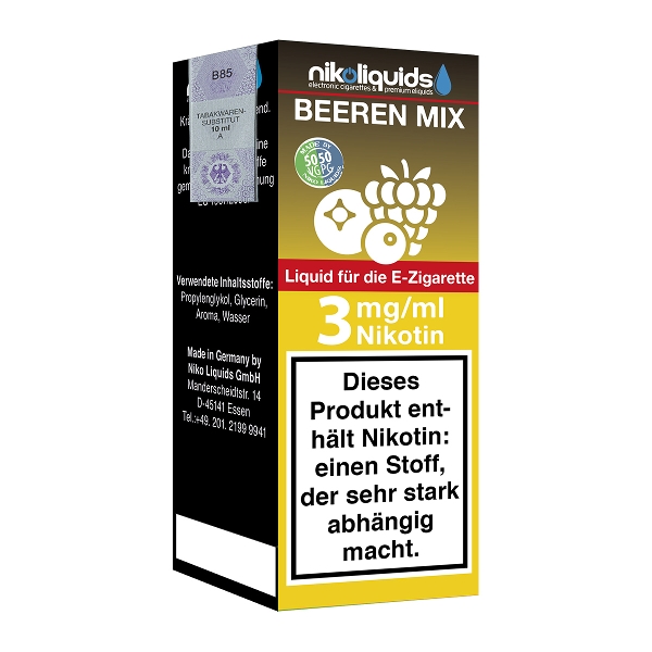 Nikoliquids Beeren Mix 3mg Liquid Flasche 50PG 50VG
