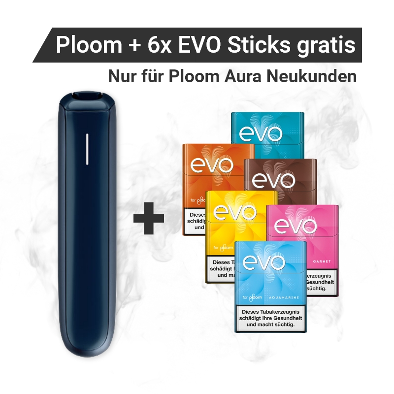 Ploom Aura Device Navy Blue + gratis EVO Sticks