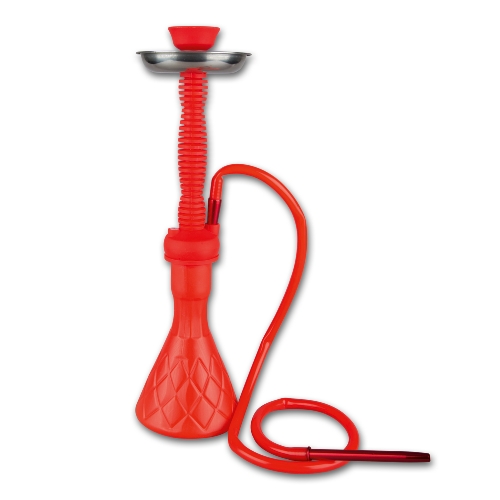 Wasserpfeife Silikon rot 47cm