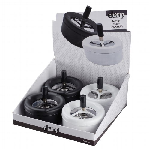 Champ Metall Schleuderascher schwarz und weiß