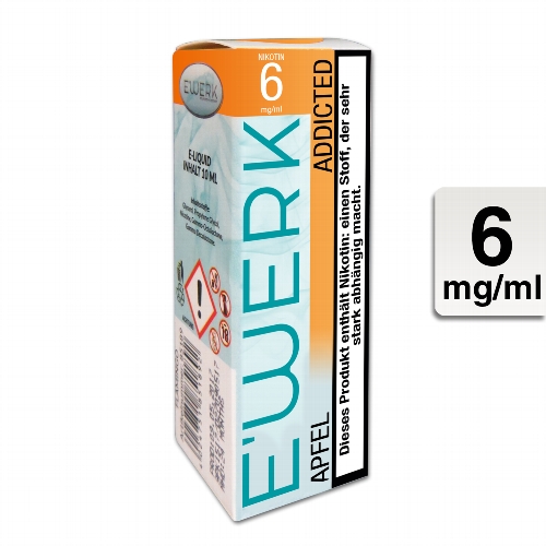 E-Liquid E'WERK Addicted 6 mg Nikotin (Apfel)