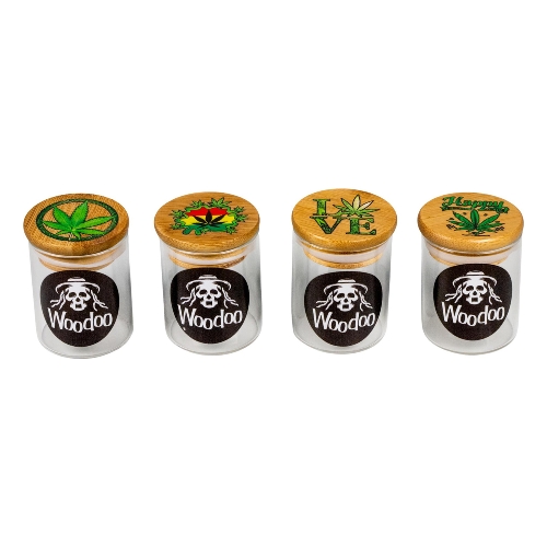 Woodoo Tabakvorratsdose Glas/Bambus Deckel