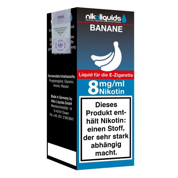Nikoliquids Banane 8mg Liquid Flasche