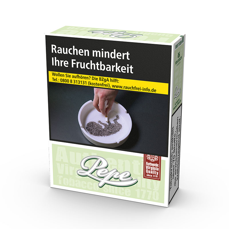 Pepe Bright Green BP Zigaretten Schachtel