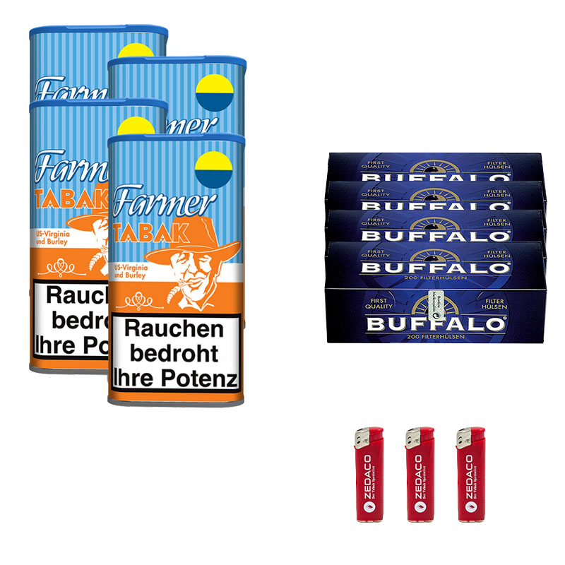 Farmer Pfeifentabak Original Dose Aktion Large Buffalo Hülsen