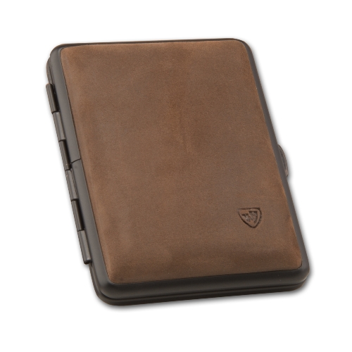 Zigarettenetui Leder 14er King Size braun mit Gummizug