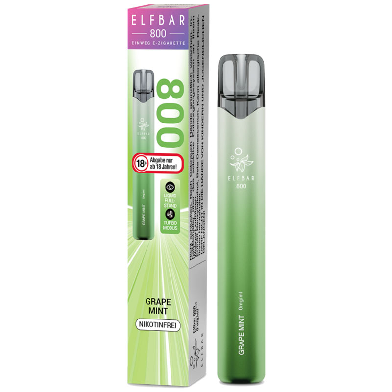 Elfbar 800 Grape Mint 0mg Einweg E-Zigarette