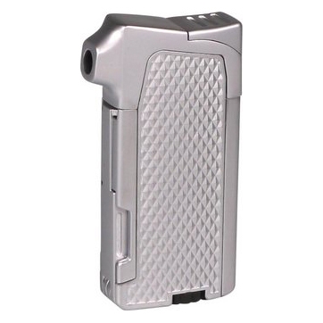 Passatore Henry Pfeifenfeuerzeug mit Pfeifenbesteck Chrom Matt Silber