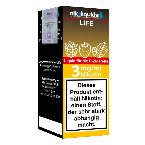 Nikoliquids Life 3mg Liquid Flasche