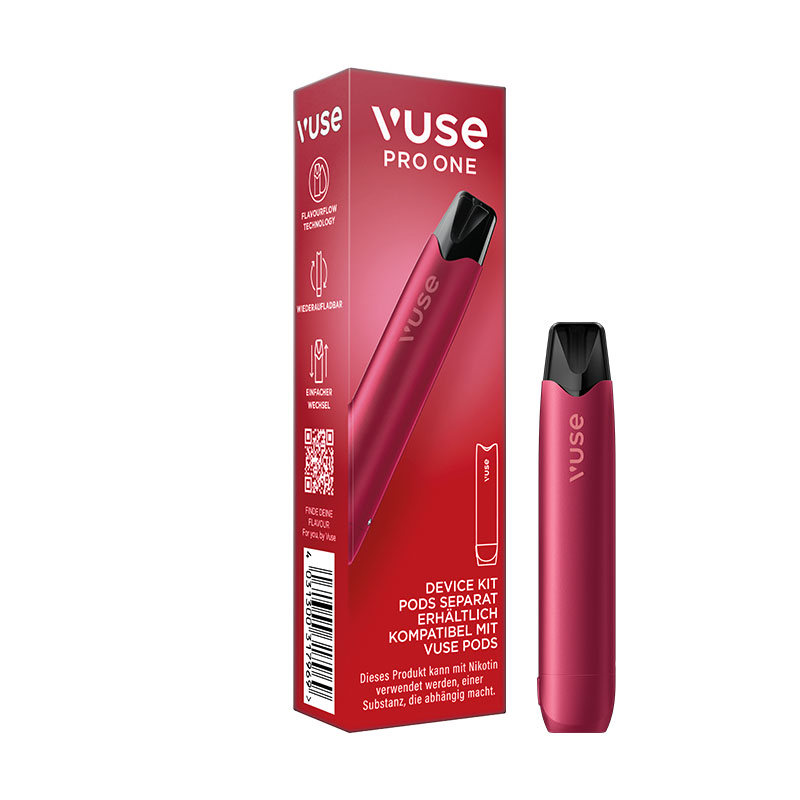 Vuse Pro One Device Pen Red E-Zigarette Side + Gerät