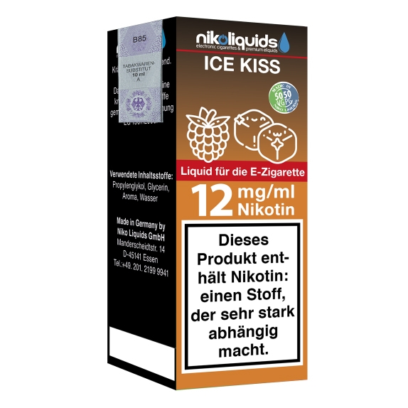 Nikoliquids Ice Kiss 12mg Liquid Flasche 50PG 50VG